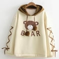 thumbnail image 4 of Puntoco Las mujeres usan una gorra de oso en la parte superior de manga larga con una bola de pelo de cinta Suéter lindo Xl Puntoco Puntoco-7049, 4 of 9