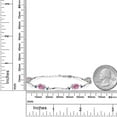 thumbnail image 6 of Gem Stone King 925 Sterling Silver Pink Moissanite and Blue Created Sapphire Tennis Bracelet for Women | 3.96 Cttw | Gemstone | Oval 7X5MM | 6 inch + 1 inch Extender, 6 of 6