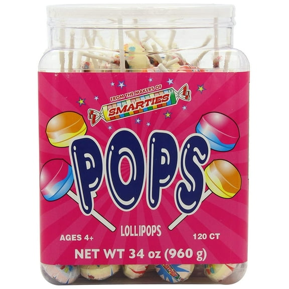 Smarties Pops, Smarties, 120 Count, 34 Ounce
