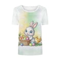 thumbnail image 4 of Pxxlle Womens Easter Shirts Funny Bunny Rabbit Graphic Tees Casual Short Sleeve Tshirt Happy Easter Party Crewneck Shirts for Holiday M, 4 of 5