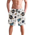 thumbnail image 4 of Dailycode Men's Quick Dry Swim Trunks Beach Shorts Casual Summer Board Shorts with Pockets, Cartoon Space Rockets and Planets, 4 of 8