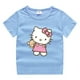 thumbnail image 3 of Camiseta de Hello Kitty para niños, ropa transpirable de verano de algodón de manga corta con cuello redondo y media manga con dibujos animados, 3 of 5