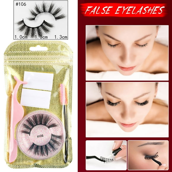 Xihbxyly Pestañas Autoadhesivas Reutilizables con Diseño 3D, Tiras Adhesivas Rápidas y Rizador de Pestañas, Suaves, Cómodas y de Fácil Aplicación, Ideales para Fiestas, Bodas y Uso Diario. Regalo Per