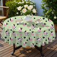 thumbnail image 4 of Cow and Heart Green Pattern Round Tablecloth 70"x70", Wrinkle Resistant Wipeable Table Cover for Kitchen Dining Room Picnic Patio and Party, 4 of 6