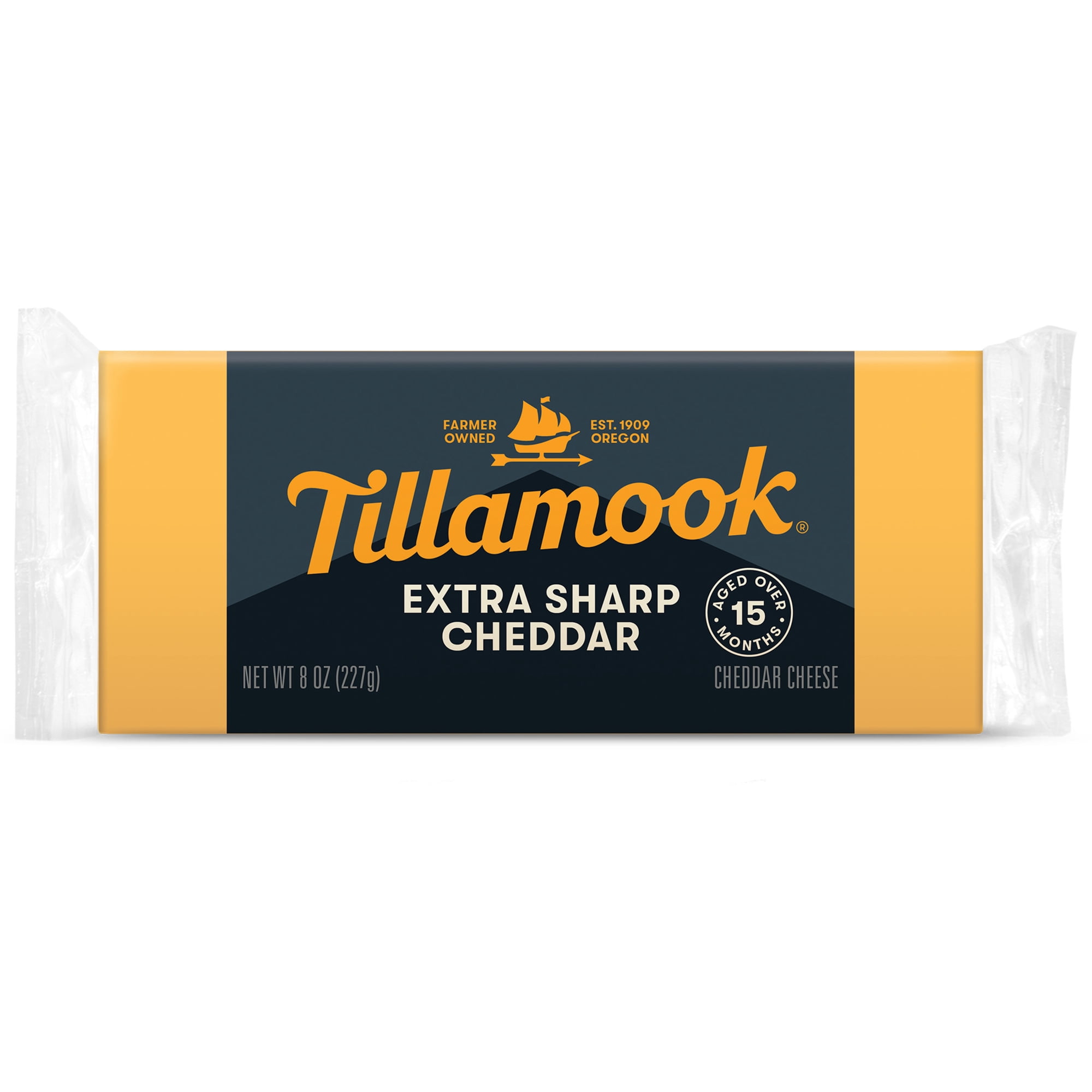 Tillamook Extra Sharp Cheddar Cheese Block, 8 oz (Aged 15 Months)
