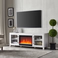 thumbnail image 3 of Evelyn&Zoe Quincy Rectangular TV Stand with 26" Crystal Fireplace for TV's up to 75", White, 3 of 16