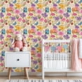 thumbnail image 3 of Peel and Stick Wallpaper Colorful Floral Butterflies Mushrooms Postcards Wall Mural 23.6in x 9.8ft Self Adhesive Removable Wall Paper Renter Friendly Wallpaper for Girls Bedroom Nursery Livingroom, 3 of 8