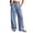 Blue, variant on Lenpel Wide Leg Pants for Women Fashion Pleated Low Rise Lounge Baggy Pants Casual Flowy Trendy Button Drawstring Fall Clothes