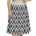 thumbnail image 1 of Women's Damask Vintage Victorian Floral A-line Printed Skirt Casual Wear, 2XL, Black and White, by Ambesonne, 1 of 1