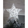 thumbnail image 2 of SAM + OLLIE Rustic Christmas Tree Topper Star, 10 Light Indoor White And Natural Cotton Star Tree Topper, 2 of 4