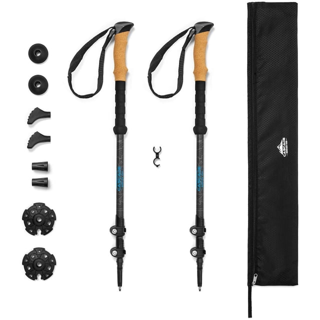 Bastones de trekking Cascade Mountain Tech de fibra de carbono, juego de 2