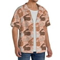 thumbnail image 4 of Xecao offers the Cartoon Rabbit for Men's Casual Short-sleeved Shirt, a button-up collared shirt with a pocket, perfect for beach vacations and yacht travel in the Small size., 4 of 7