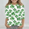 thumbnail image 2 of YABCSAZ Toddler Baby Girls Boys St. Patrick's Day Shirts 3/4 Sleeve Tops Girls Shamrock Clover Printed Blouse Tops Pullover Funny Ugly Sweatshirts Big Girl's Lucky Irish Shirts Size 3 Years, 2 of 5