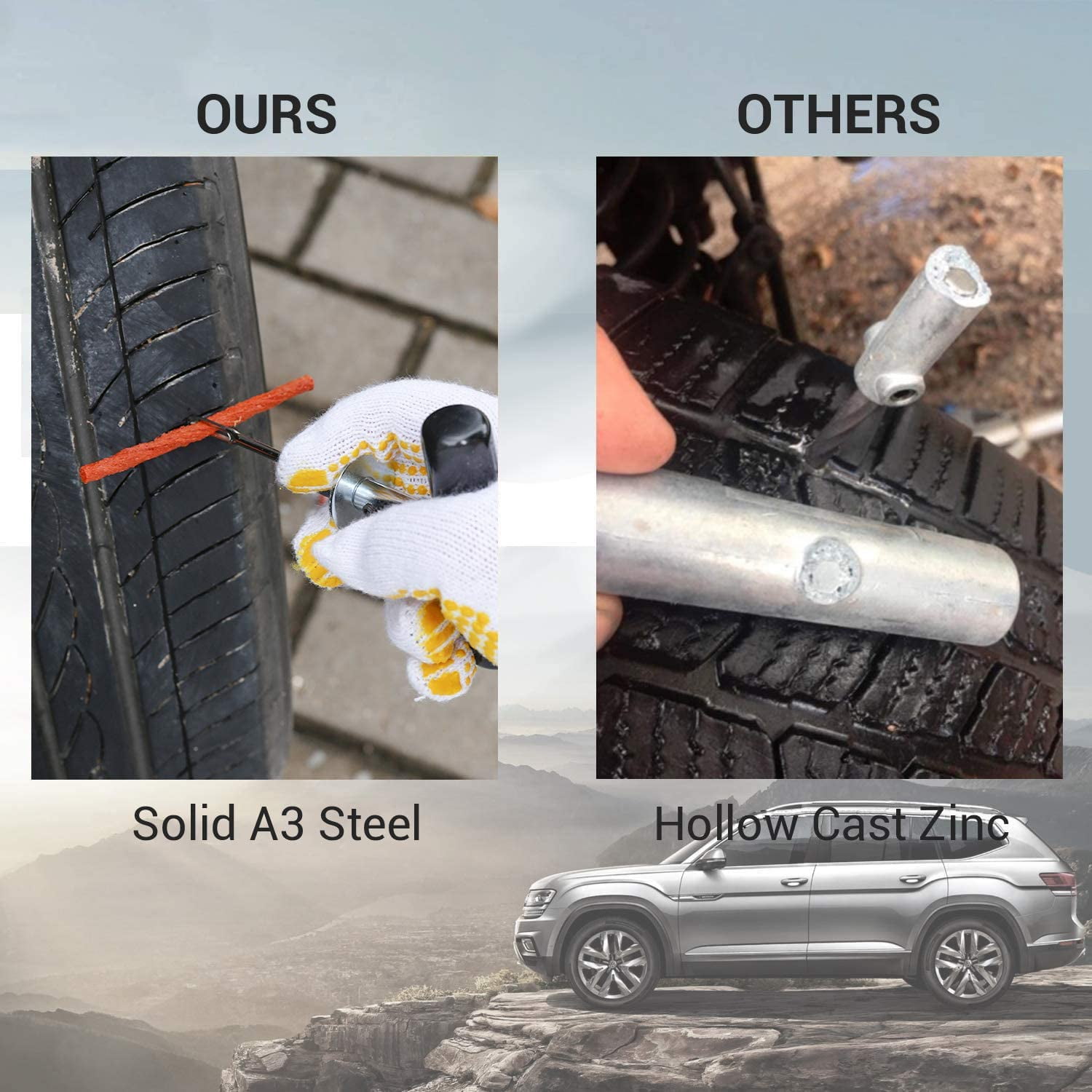 Truck ATV, Details about   TECCPO Tire Repair Kit 100Pcs Heavy Duty Tire Plug Kit for Car RV 