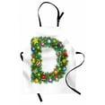 thumbnail image 1 of Letter D Apron Pine Tree Pattern with Vibrant Colored Christmas Elements Alphabet Capital D Print, Unisex Kitchen Bib Apron with Adjustable Neck for Cooking Baking Gardening, Multicolor, by Ambesonne, 1 of 3