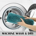thumbnail image 5 of Bathroom Contour Rug Non Slip Bath Mat Water Absorbent Soft Microfiber Shaggy Bathroom Mat Machine Washable Bath Rug for Bathroom Thick Plush U Shape Toilet Rug (20 x 24, Teal), 5 of 6