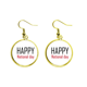 thumbnail image 1 of Celebrar el día nacional del Festival fiesta celebración de gala palabras de bendición Ear Dangle Golden Drop Earring Jewelry Mujer Unbranded M, 1 of 3