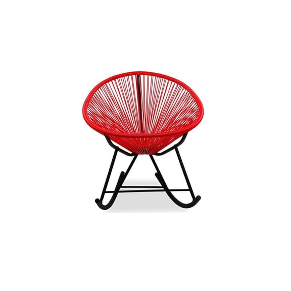 Acapulco chair Outdoor Wire Rocker Patio in Red Metal Frame - Plata Import