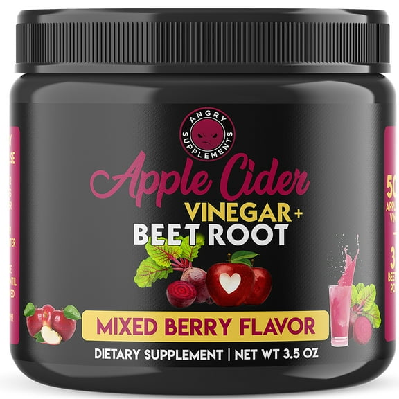 Angry Supplements Apple Cider Vinegar   Beet Root Drink Mix, Detox, Nitric Oxide   Energy Booster