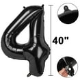 thumbnail image 3 of Balloon Kelfuoya Number 40, lámina de mylar negra de 40 pulgadas, 3 of 6