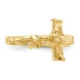 thumbnail image 5 of Solid 14k Yellow Gold Diamond-cut Crucifix Cross Ring Band Size 6, 5 of 6