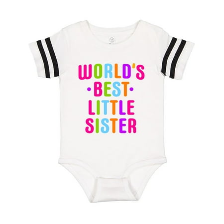 

Inktastic Worlds Best Little Sister Gift Baby Girl Bodysuit