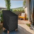 thumbnail image 2 of OPTUTUS 600D Outdoor Chair Covers, 2 Pack Patio Deep Seat Cover，Patio Waterproof Furniture Covers for 4-6 Stacking Chairs, Black-27 x 27 x 47 inch, 2 of 6