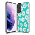 thumbnail image 3 of MUNDAZE Samsung Galaxy S21 Ultra Turquoise Teal White Daisies Cute Daisy Polka Dots Double Layer Phone Case Cover, 3 of 5