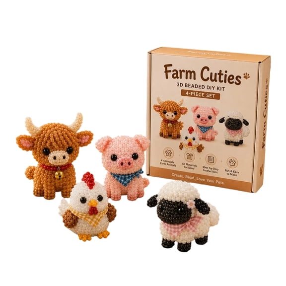3D Beaded Animal DIY Kit, Easy DIY Animal Beaded Craft Set, Handmade Beadwork Kit For Beginners And Craft Enthusiasts (E)