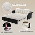 thumbnail image 6 of 74.8" Queen Pull Out Sofa Bed, 3-In-1 Convertible Sleeper Tufted Sofa with 2 Soft Pillows, Multi-Functional Velvet Loveseat Bed (Beige), 6 of 11