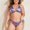 Style1-Purple womens swimsuits, variant on Ladies' Split Swimsuit Hot Stamping Fabric Hanging Neck Bikini Purple XL