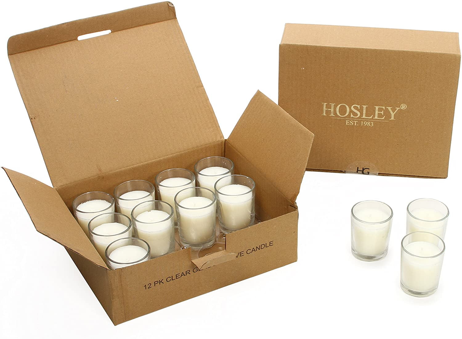 Emergency Lanterns, Hosley's 12 Pack Vanilla Votive Candle Ideal for Wedding 