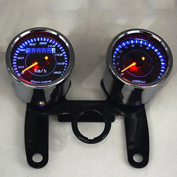 UPOUART Motorcycle LED Tachometer and Odometer Two in One Meter with LED Display and ABS Material