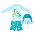 thumbnail image 1 of PMVFHDE Boys UPF50+ Swim Set Long Sleeve Rash Guard Swimsuits With Protective Sun Hat For Toddler Beach And Pool Activities Light Blue,7-8 Years, 1 of 8