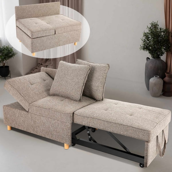 SEJOV Sofa Chair 4in1 Convertible Chair Bed, Single Recliner for