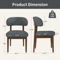 thumbnail image 3 of ClinQ Chenille Dining Chairs Set of 2, Modern Upholstered Kitchen Side Chair with Curved Back, Solid Wood Legs for Dining Room, Gray, 3 of 10