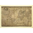 thumbnail image 3 of Mercatore, Gerardo 18x14 Black Modern Framed Museum Art Print Titled - Orbis Terrae Descriptio, 3 of 5