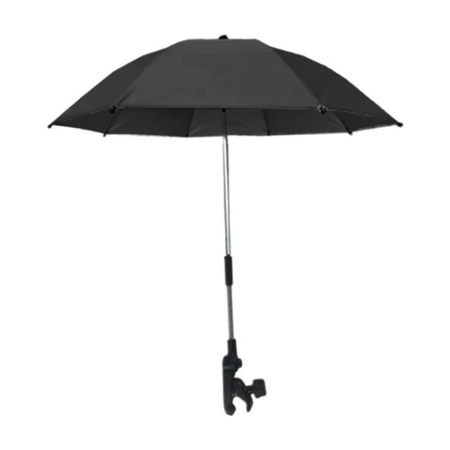 Sombrilla para cochecito de bebé, moderna y versátil, ideal para viajar, caminar por el césped. Negro