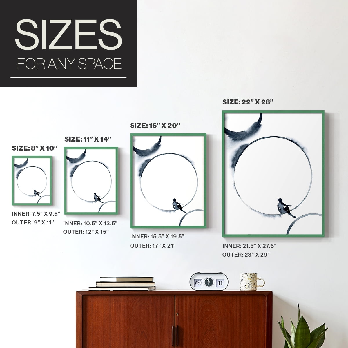 Woman in the Moon I Framed Print - Solid Wood in Single Picture Frame Solid Wood 2 Framed Print