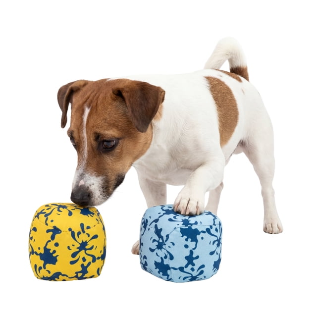 One Paw, 2-Pack Floating Splash Balls for Dogs, Blue and Yellow, Water Activity, Adults, Infants