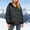 *Black, variant on ClodeEU Womens Hooded Down Jacket ,Winter Warm Thicken Puffer Coats ,Casual Loose Zip Up Padded Quilted Coat Purple,Womens Plus L
