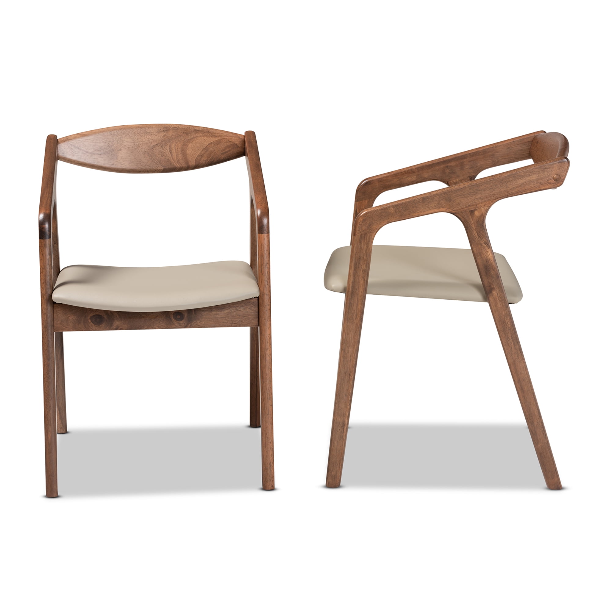 Baxton Studio Harland Dining Chair, Set of 2, Grey
