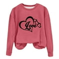thumbnail image 2 of Qiopertar Mode Femmes T-Shirt à Manches Longues Col Rond Imprimé Chandail en Molleton Blouse Hauts Offres de la Semaine Liquidation à Moins de 5$ jusqu'à 90 % de Réduction, 2 of 4