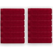 Raymond Clarke 12 Washcloths Face Cloths Pack Premium Red Twelve Pack 12x12 inch Ultra Soft Salon Towels Spa Towels fingertip Towels Nail Towels (Premium Red, 12)