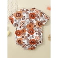 thumbnail image 3 of Bagilaanoe Newborn Baby Girl Rompers Flower Print Short Sleeve Bodysuits 3M 6M 12M 18M 24M Infant Summer Casual One Piece Short Jumpsuit, 3 of 9