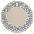 thumbnail image 2 of Safavieh Courtyard Ellie Oriental Indoor/Outdoor Area Rug, Natural/Blue, 5'3" x 5'3" Round, 2 of 9