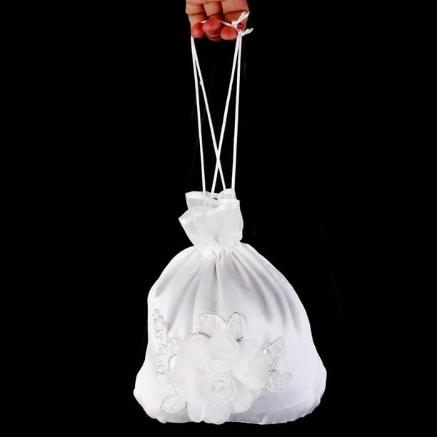 GUOOL 3-24pack Satin Pearl Rhinestone Wedding Bridal Bag Handbag