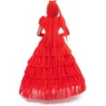 thumbnail image 6 of Lydia Bride Costume Plus Size Red Party Ball Gown Wedding Dress for Women, 6 of 7