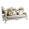 thumbnail image 4 of ACME Vanaheim Sofa w/7 Pillows, Fabric & Antique White Finish, 4 of 5