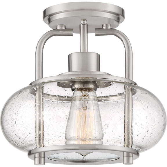 Trilogy 1-Light Brushed Nickel Semi-Flush Mount Light